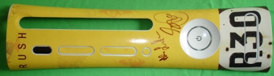 One-of-a-kind plate made to raise money for a Canadian Charity, signed by the members of the rock band Rush.